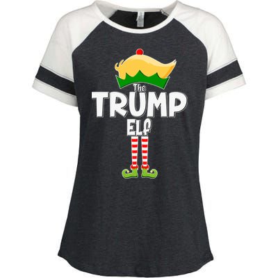 Christmas The Trump Elf  Funny Enza Ladies Jersey Colorblock Tee