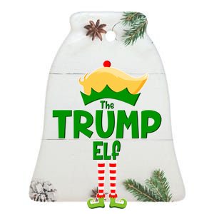 Christmas The Trump Elf  Funny Ceramic Bell Ornament