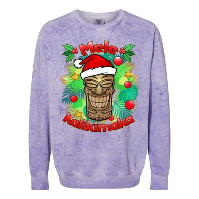 Christmas Tiki Mele Kalikimaka Colorblast Crewneck Sweatshirt