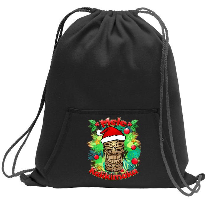 Christmas Tiki Mele Kalikimaka Sweatshirt Cinch Pack Bag