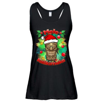 Christmas Tiki Mele Kalikimaka Ladies Essential Flowy Tank