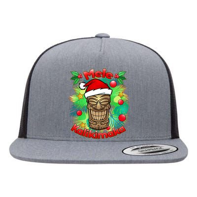 Christmas Tiki Mele Kalikimaka Flat Bill Trucker Hat