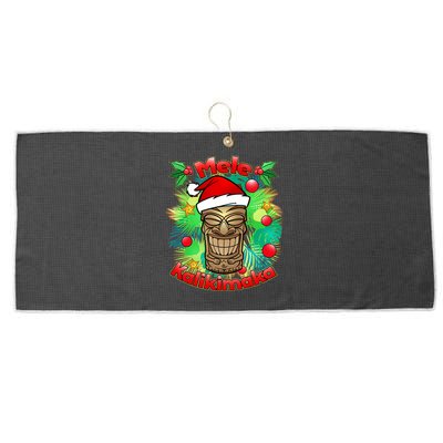 Christmas Tiki Mele Kalikimaka Large Microfiber Waffle Golf Towel