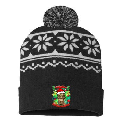 Christmas Tiki Mele Kalikimaka USA-Made Snowflake Beanie