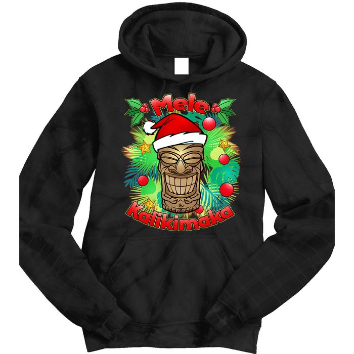 Christmas Tiki Mele Kalikimaka Tie Dye Hoodie