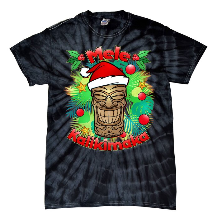 Christmas Tiki Mele Kalikimaka Tie-Dye T-Shirt