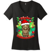 Christmas Tiki Mele Kalikimaka Women's V-Neck T-Shirt