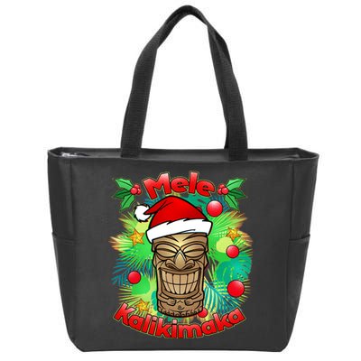 Christmas Tiki Mele Kalikimaka Zip Tote Bag