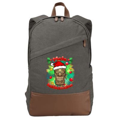 Christmas Tiki Mele Kalikimaka Cotton Canvas Backpack