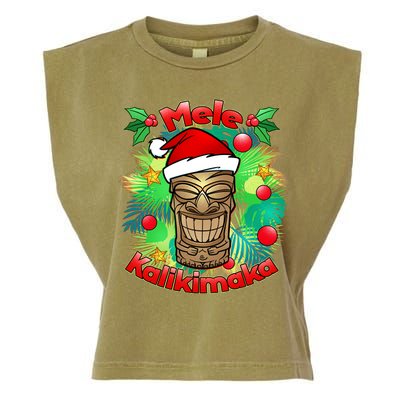 Christmas Tiki Mele Kalikimaka Garment-Dyed Women's Muscle Tee