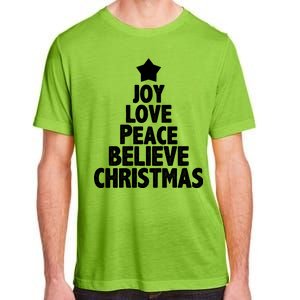 Christmas Tree Joy Love Peace Believe Adult ChromaSoft Performance T-Shirt