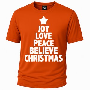 Christmas Tree Joy Love Peace Believe Cooling Performance Crew T-Shirt