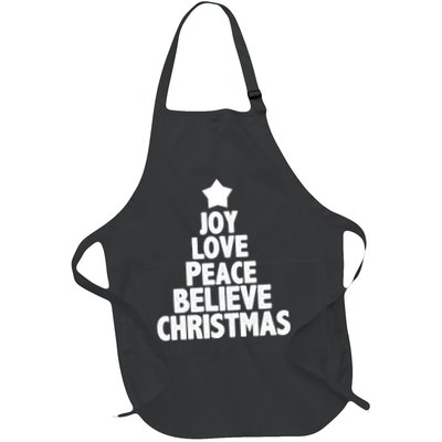 Christmas Tree Joy Love Peace Believe Apron