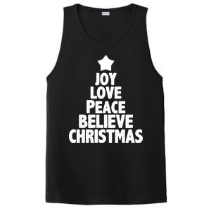 Christmas Tree Joy Love Peace Believe PosiCharge Competitor Tank