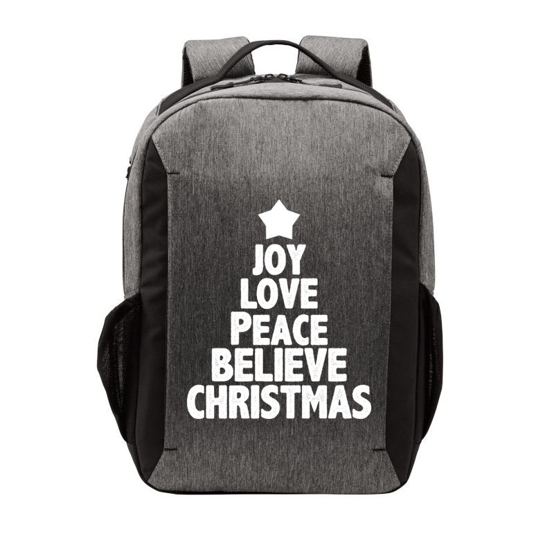 Christmas Tree Joy Love Peace Believe Vector Backpack
