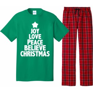 Christmas Tree Joy Love Peace Believe Pajama Set