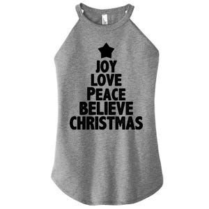 Christmas Tree Joy Love Peace Believe Women’s Perfect Tri Rocker Tank