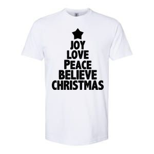 Christmas Tree Joy Love Peace Believe Softstyle CVC T-Shirt