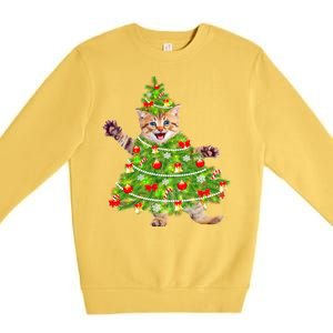 Christmas Tree Kitten Premium Crewneck Sweatshirt