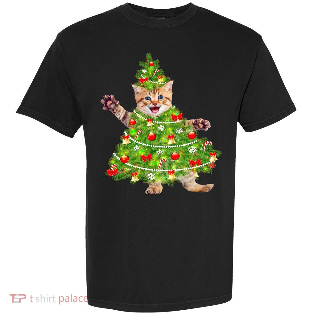 Christmas Tree Kitten Garment-Dyed Heavyweight T-Shirt
