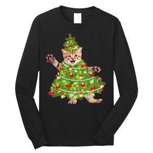 Christmas Tree Kitten Long Sleeve Shirt