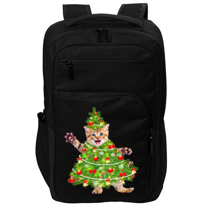Christmas Tree Kitten Impact Tech Backpack