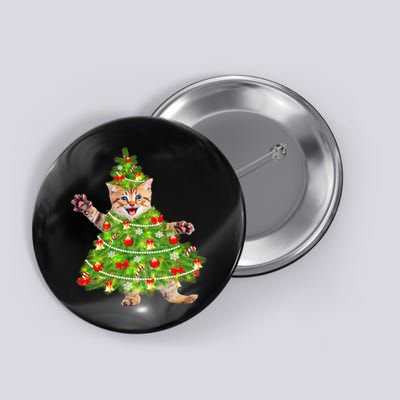 Christmas Tree Kitten Button