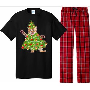 Christmas Tree Kitten Pajama Set