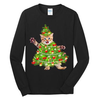 Christmas Tree Kitten Tall Long Sleeve T-Shirt