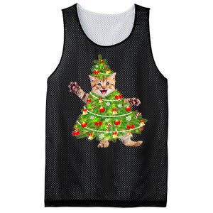 Christmas Tree Kitten Mesh Reversible Basketball Jersey Tank