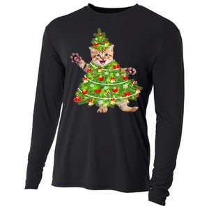 Christmas Tree Kitten Cooling Performance Long Sleeve Crew