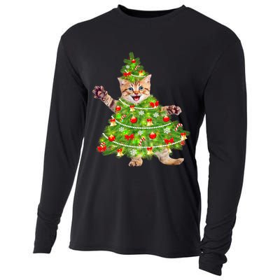 Christmas Tree Kitten Cooling Performance Long Sleeve Crew