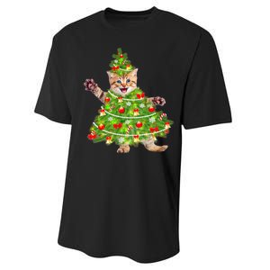 Christmas Tree Kitten Performance Sprint T-Shirt