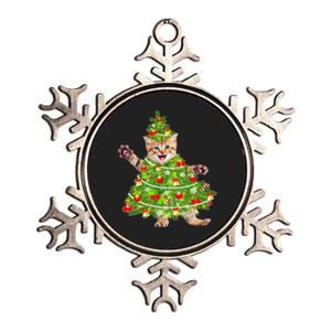 Christmas Tree Kitten Metallic Star Ornament