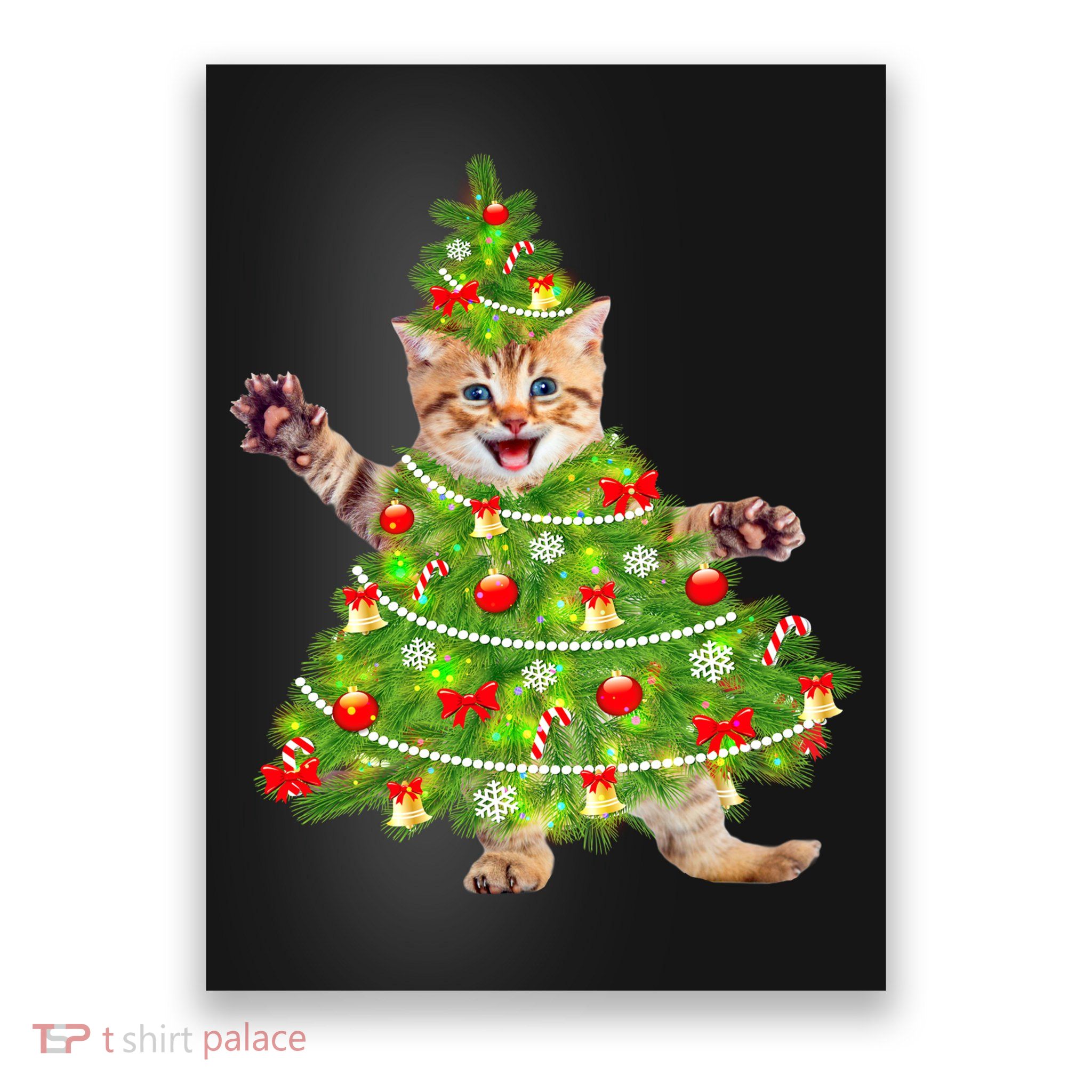 Christmas Tree Kitten Poster