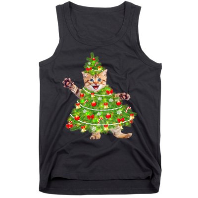 Christmas Tree Kitten Tank Top