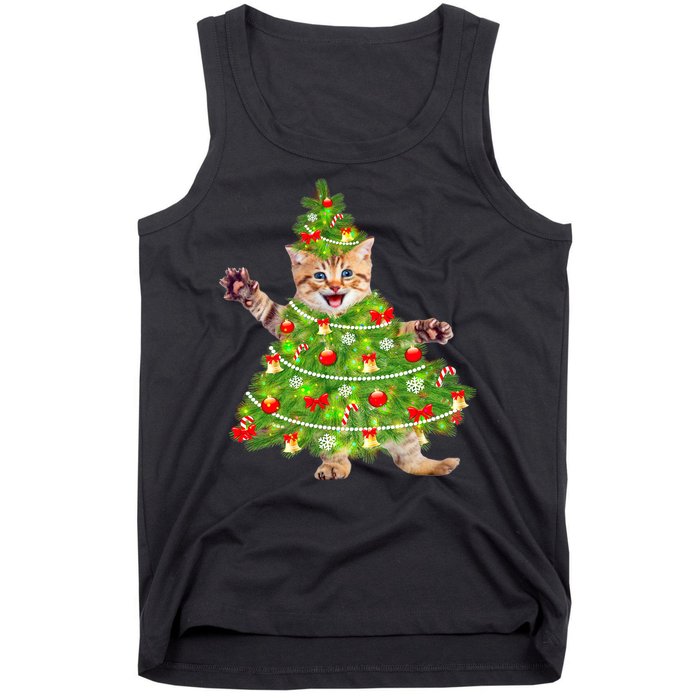 Christmas Tree Kitten Tank Top