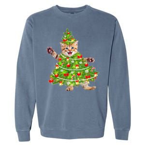 Christmas Tree Kitten Garment-Dyed Sweatshirt