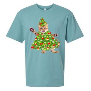 Christmas Tree Kitten Sueded Cloud Jersey T-Shirt