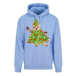 Christmas Tree Kitten Unisex Surf Hoodie