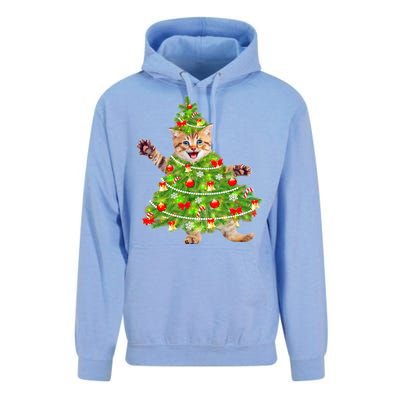 Christmas Tree Kitten Unisex Surf Hoodie