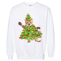 Christmas Tree Kitten Garment-Dyed Sweatshirt