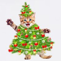 Christmas Tree Kitten Garment-Dyed Sweatshirt