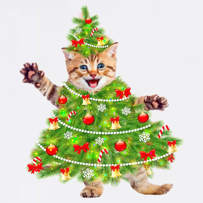 Christmas Tree Kitten Garment-Dyed Sweatshirt