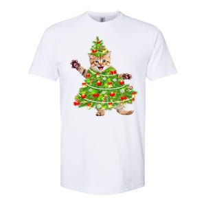 Christmas Tree Kitten Softstyle CVC T-Shirt