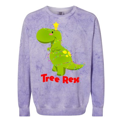 Christmas Tree Rex Colorblast Crewneck Sweatshirt