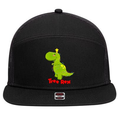 Christmas Tree Rex 7 Panel Mesh Trucker Snapback Hat