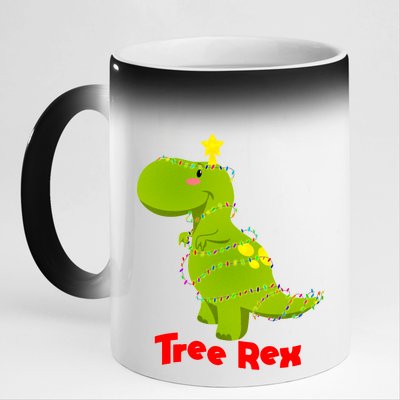 Christmas Tree Rex 11oz Black Color Changing Mug