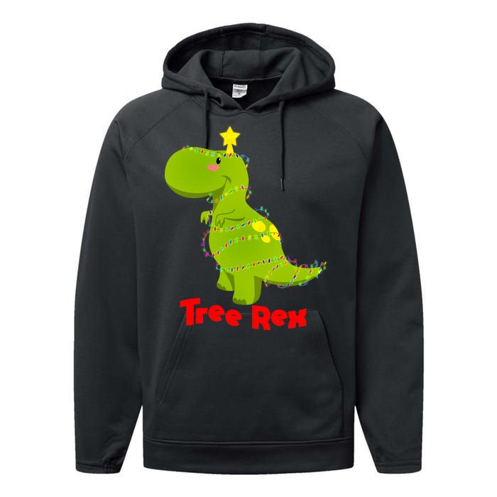 Christmas Tree Rex Performance Fleece Hoodie