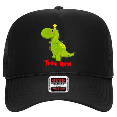 Christmas Tree Rex High Crown Mesh Back Trucker Hat